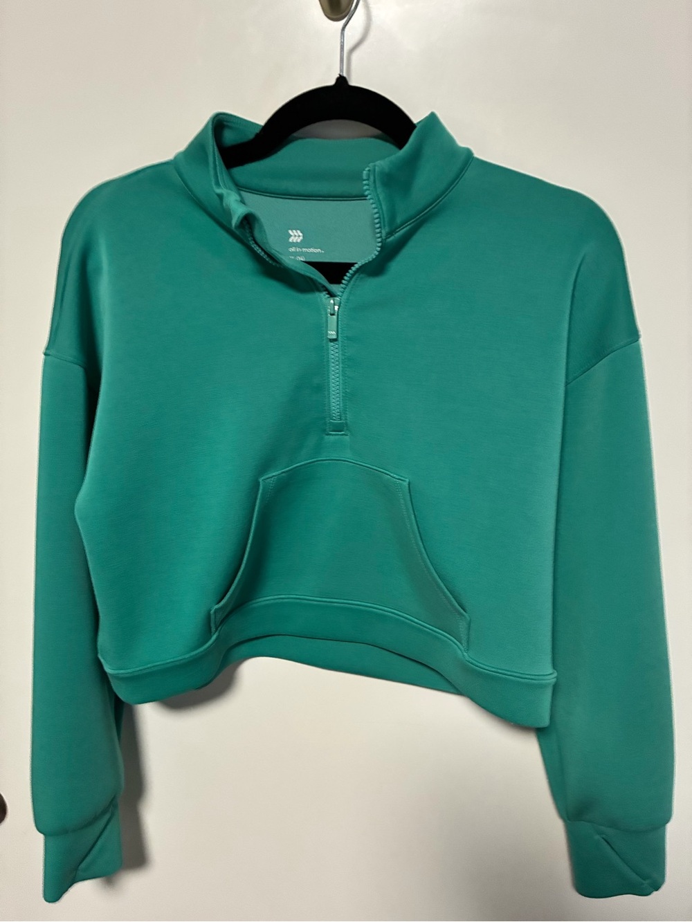 Little Girls all in motion Cropped Quarter-Zip Pullover XL
